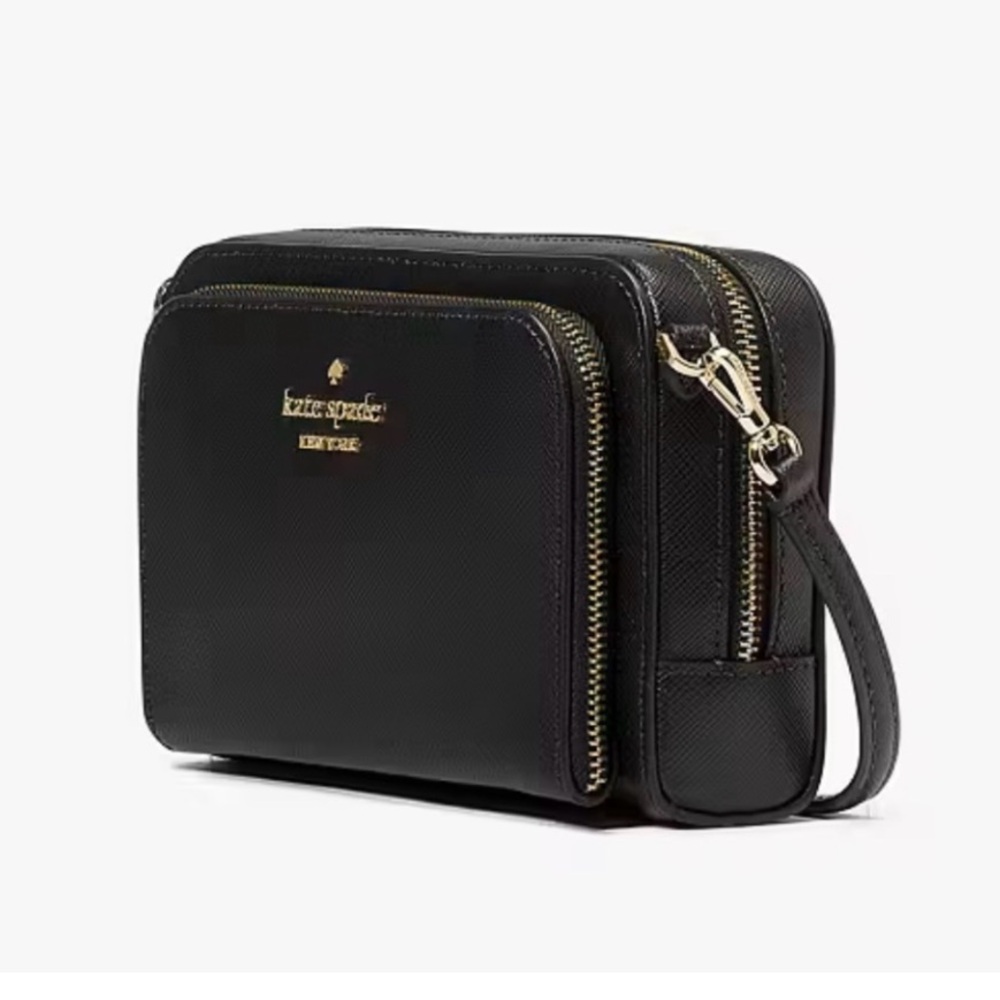 Kate Spade Staci Mini Crossbody Bag Black Saffiano Leather NWOT Designer - Picture 2 of 10
